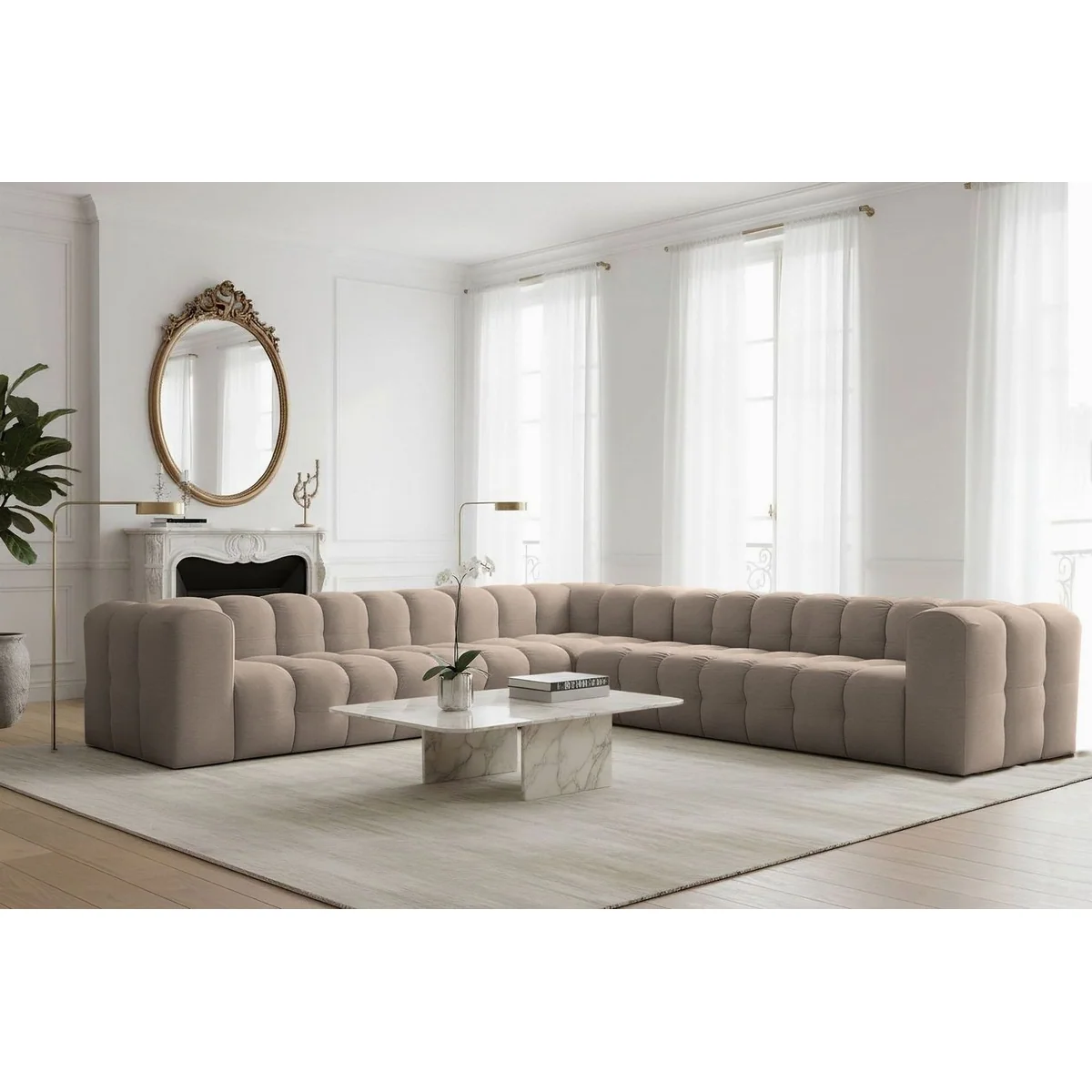 Fun Möbel Ecksofa SOLVIE XL Universal, Komfortable Polsterung, Pflegeleichter Bezug