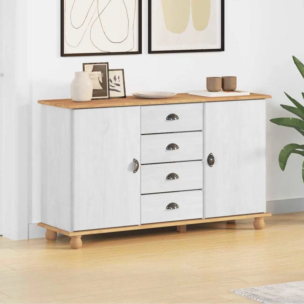 furnicato Sideboard Massivholz, elegantes Design und großzügiger Stauraum