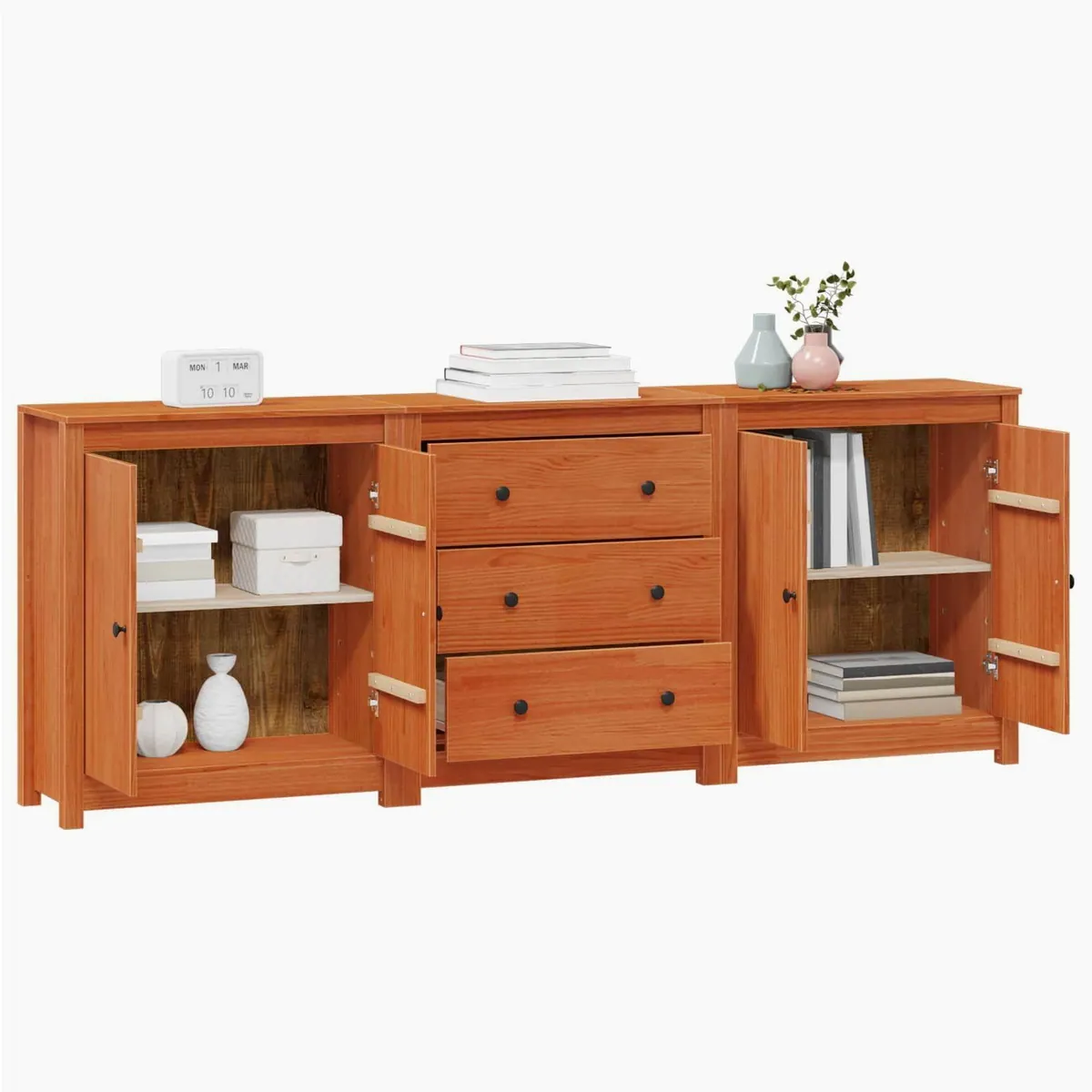 furnicato Sideboard Massivholz, elegantes Design, viel Stauraum, pflegeleichte Oberfläche 3