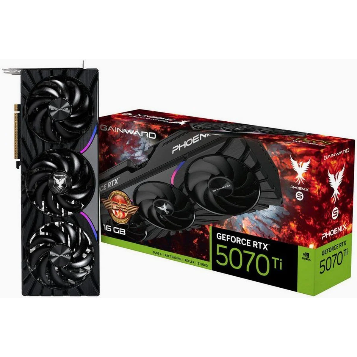 Gainward GeForce RTX 5070 Ti Phoenix-S GS Grafikkarte, 16 GB GDDR7, Real-Time Ray Tracing, AI Features