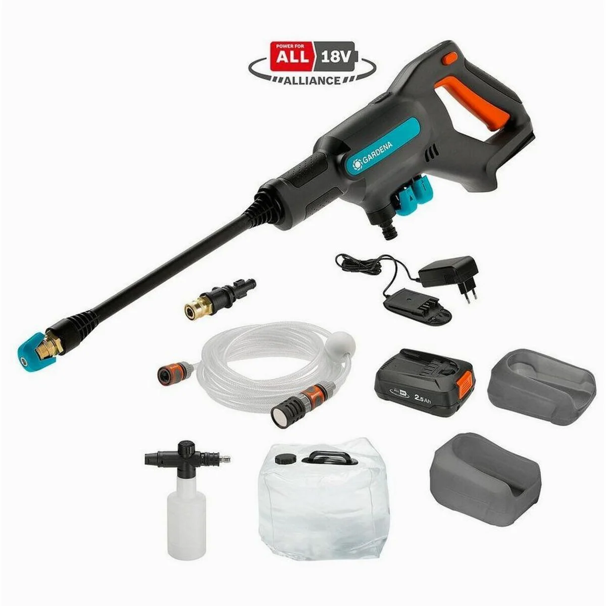 GARDENA Akku-Hochdruckreiniger AquaClean 24/18V P4A, max. Druck 24 bar, inkl. Akku & Ladegerät