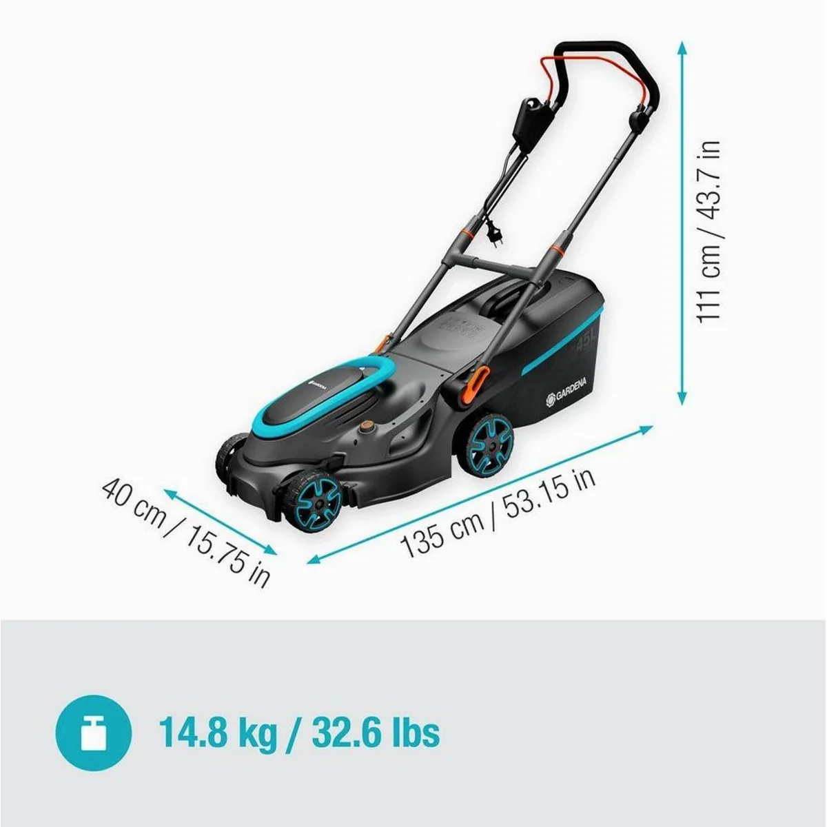 GARDENA PowerMax 1800/37 G2, 37 cm Schnittbreite, 1800 W Leistung 2