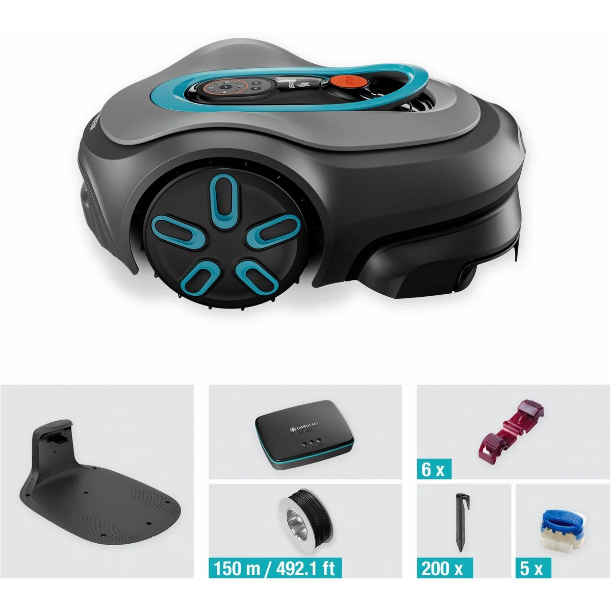 GARDENA smart SILENO pro Mähroboter, bis 600 m² Rasenfläche, inklusive 150 m Begrenzungskabel