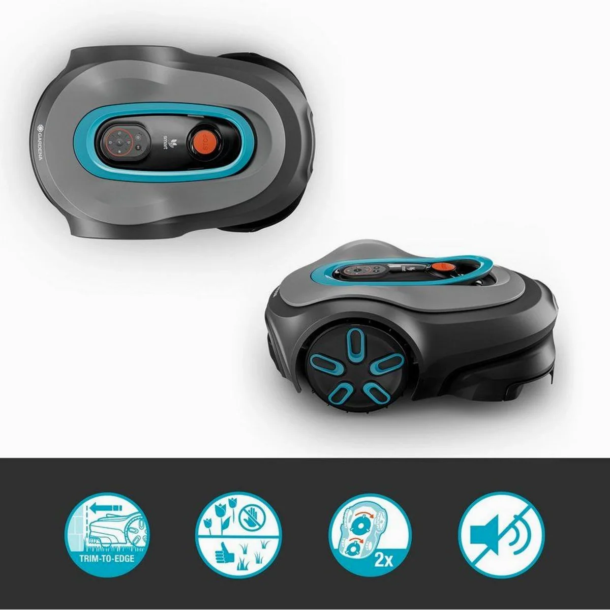 GARDENA Mähroboter smart SILENO max, für Rasenflächen bis 800 m², innovative LONA Intelligence 3