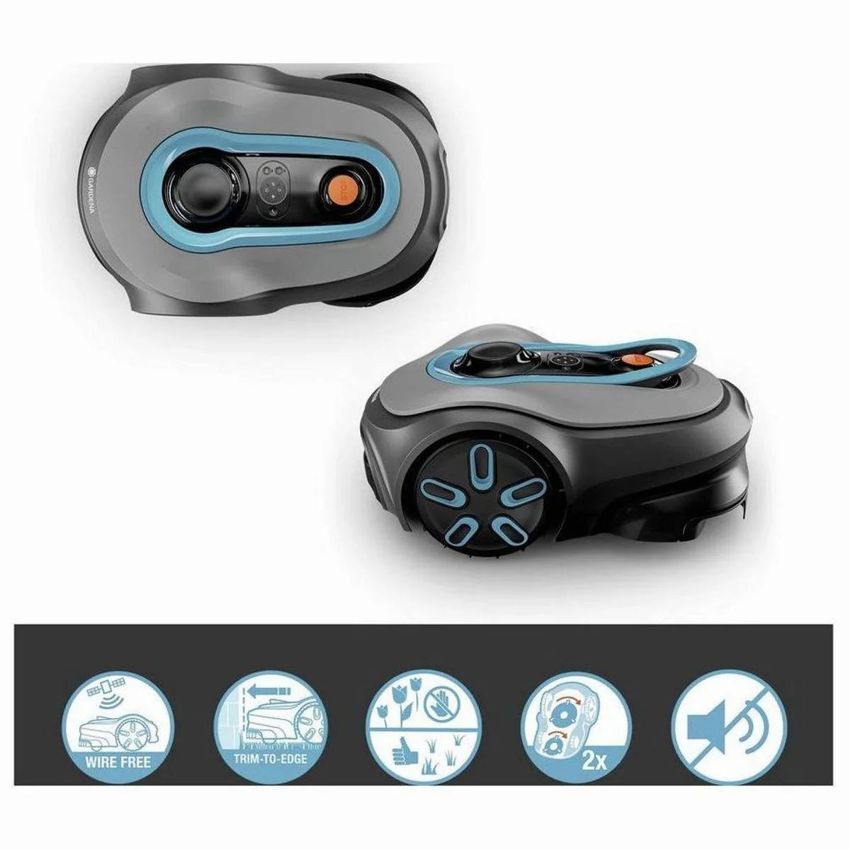GARDENA smart SILENO free Mähroboter, kabellose Technologie, KI-gestützt, für Flächen bis 1200 m² 2