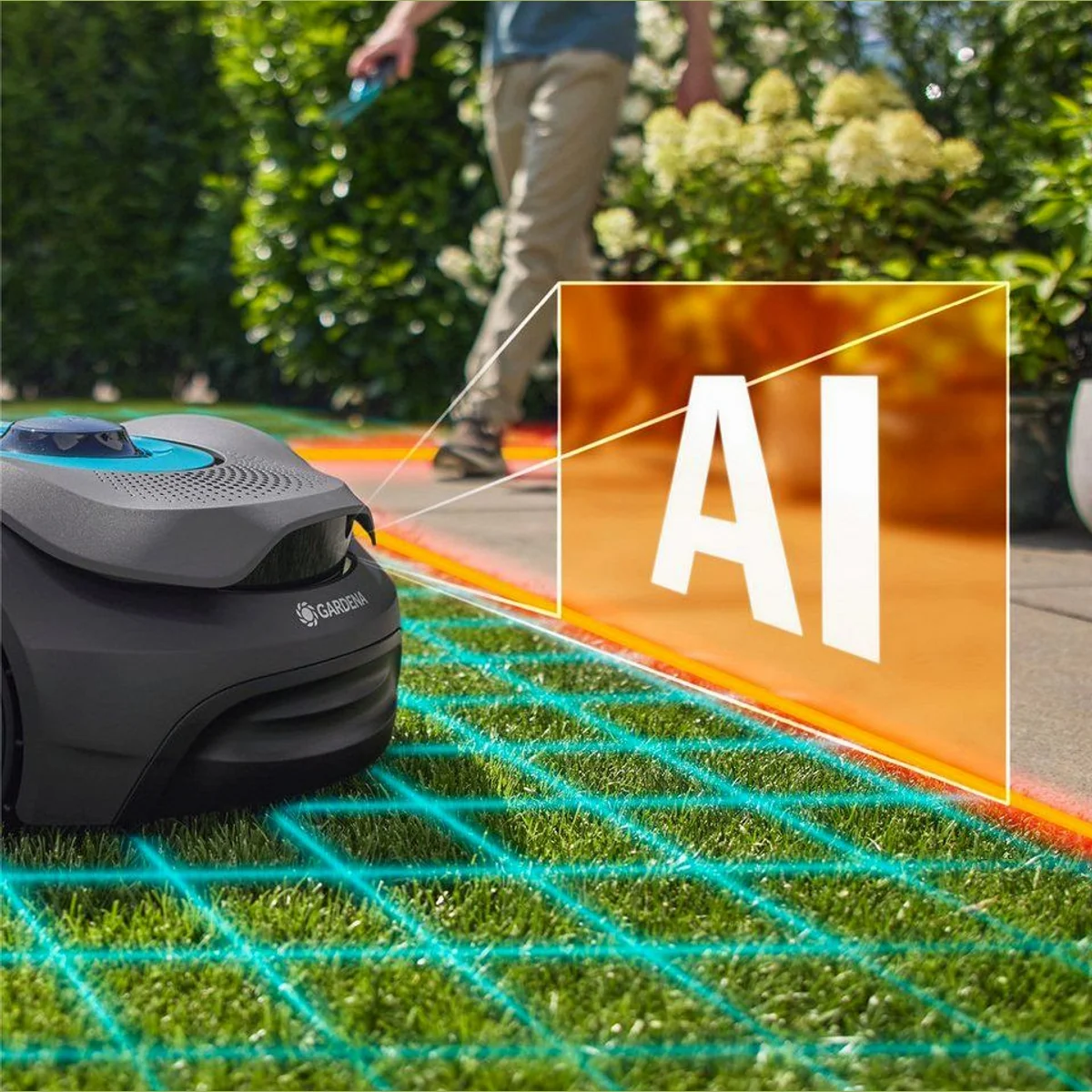 GARDENA Rasenmähroboter smart SILENO sense 600, kabellose Installation, Trim-to-Edge, LONA Intelligence 2