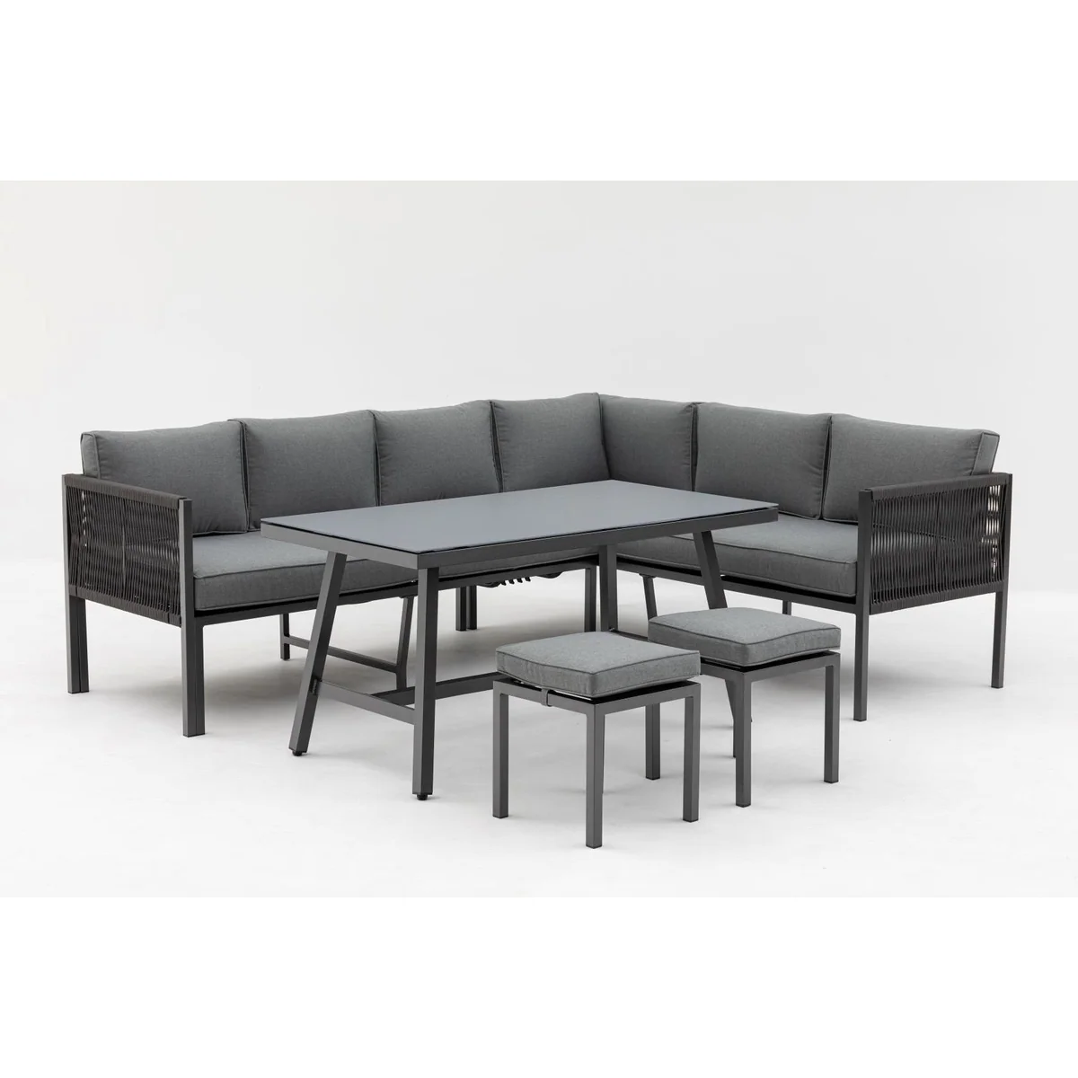 Gardissimo Gartenlounge-Set Aruba, stilvoll und flexibel — 4-tlg. Alu Lounge Set mit verstellbarer Liegefläche 2