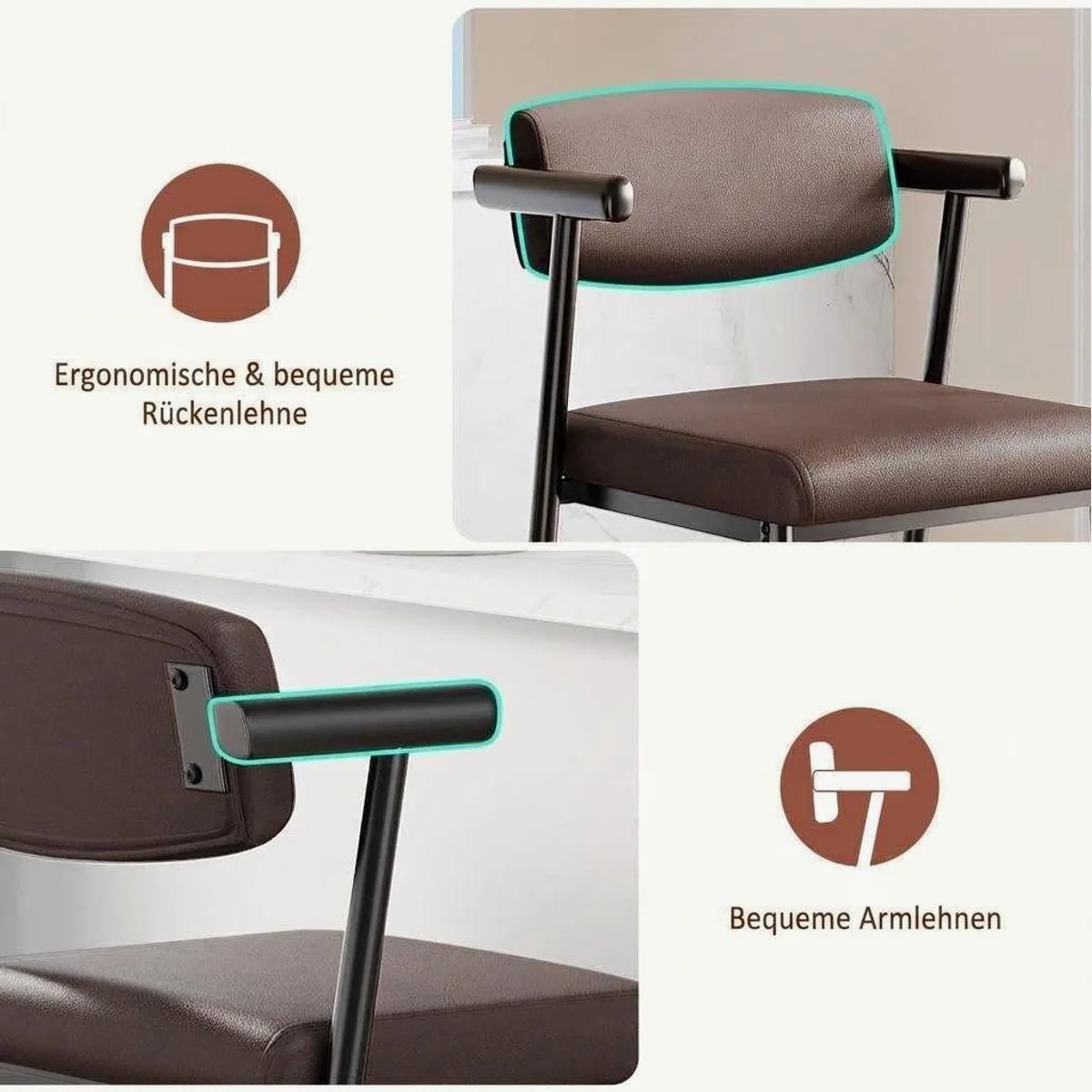 GarveeMore Barhocker 4er-Set, Komfort & Stil, Pflegeleicht & Stabil 4