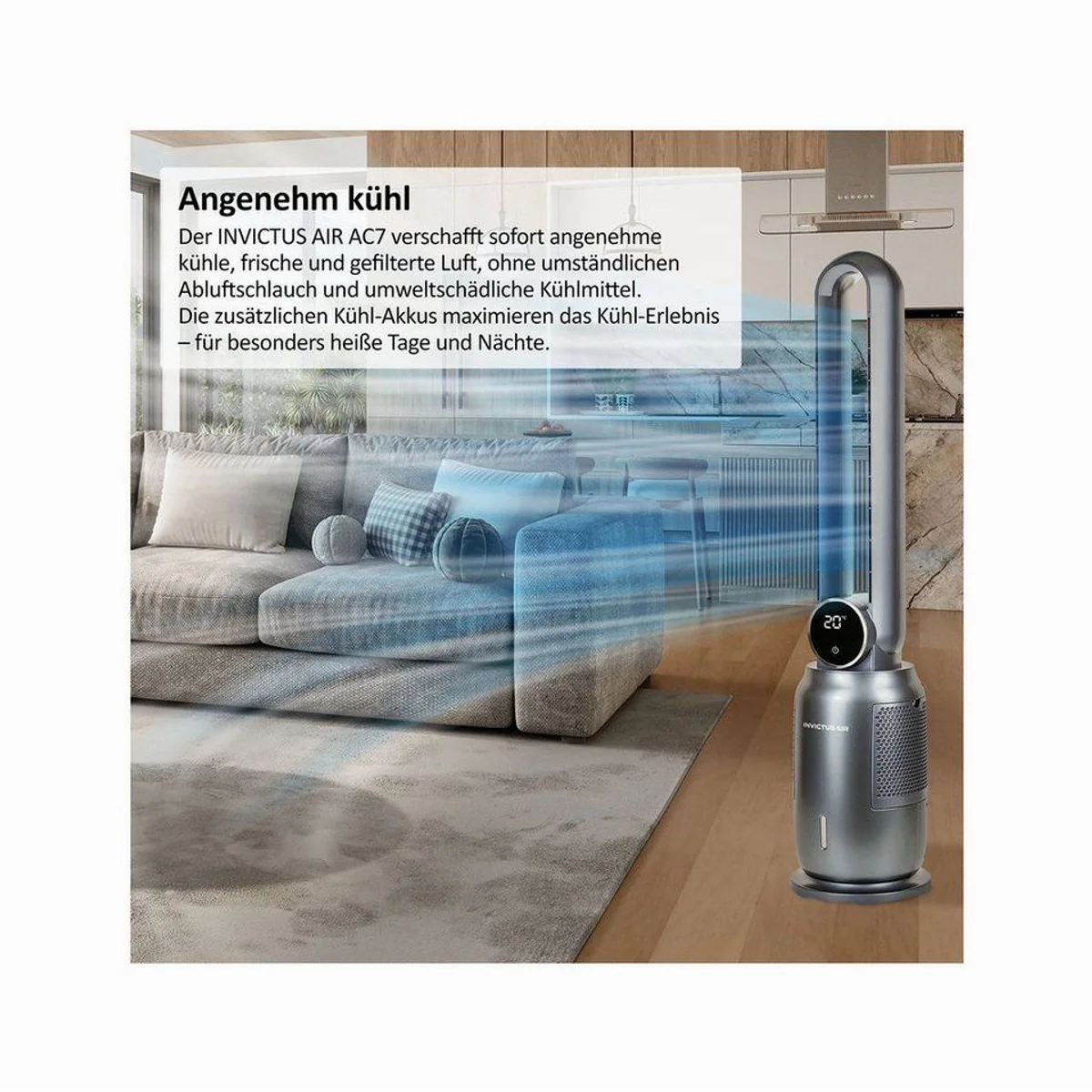 Genius INVICTUS AIR AC7 Turmventilator, 4in1 Luftkühler mit Fernbedienung 3
