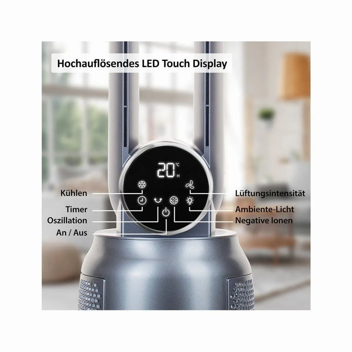 Genius INVICTUS AIR AC7 Turmventilator, 4in1 Luftkühler mit Fernbedienung 5