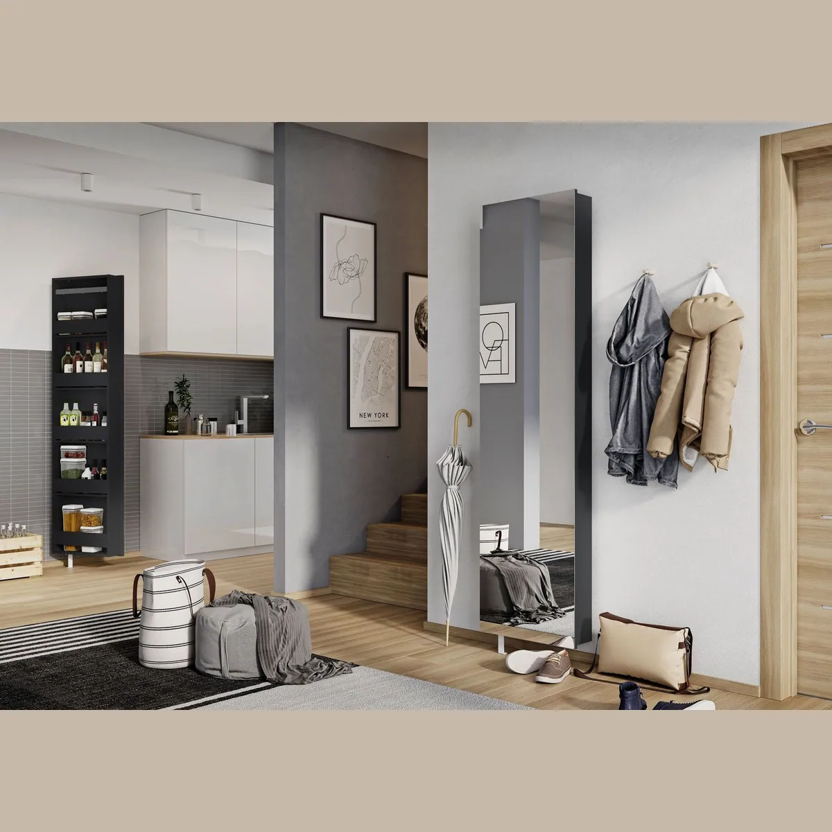 GERMANIA Schuhschrank 1189, flexibel einsetzbare Einlegeböden, modernes Design — ideal für schmale Flure 2