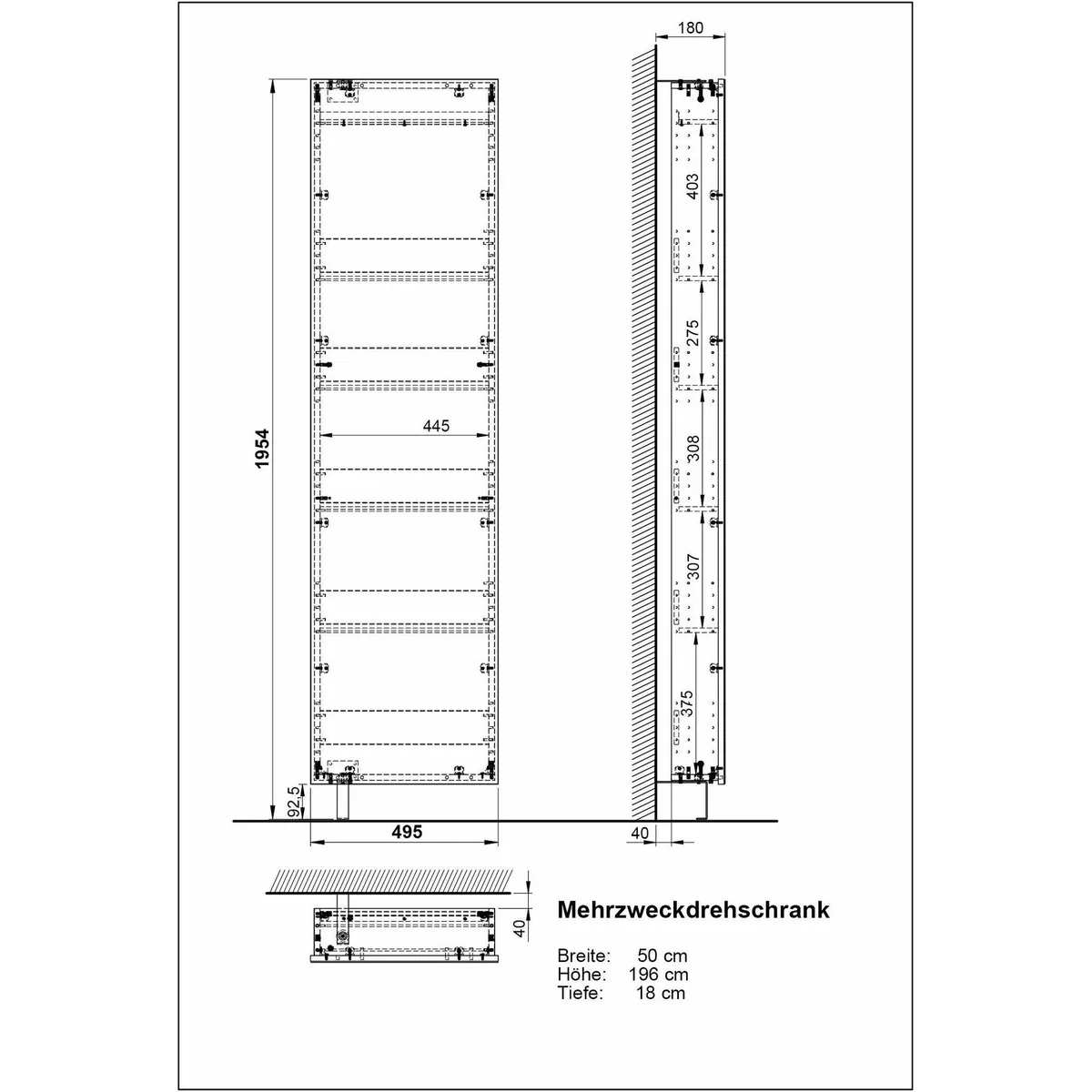 GERMANIA Schuhschrank 1189, flexibel einsetzbare Einlegeböden, modernes Design — ideal für schmale Flure 5