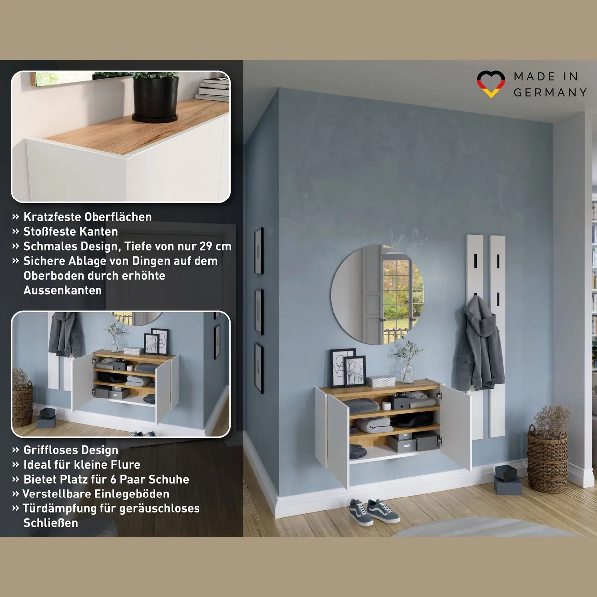 GERMANIA Schuhschrank Lomeno, Soft-Close, verstellbare Böden, 2- oder 3-türig 3