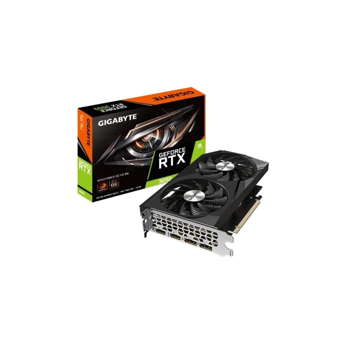 Gigabyte GeForce RTX 3050 WINDFORCE OC V2 8G Grafikkarte, hohe Leistung, verbesserte Kühlung, Raytracing-Technologie