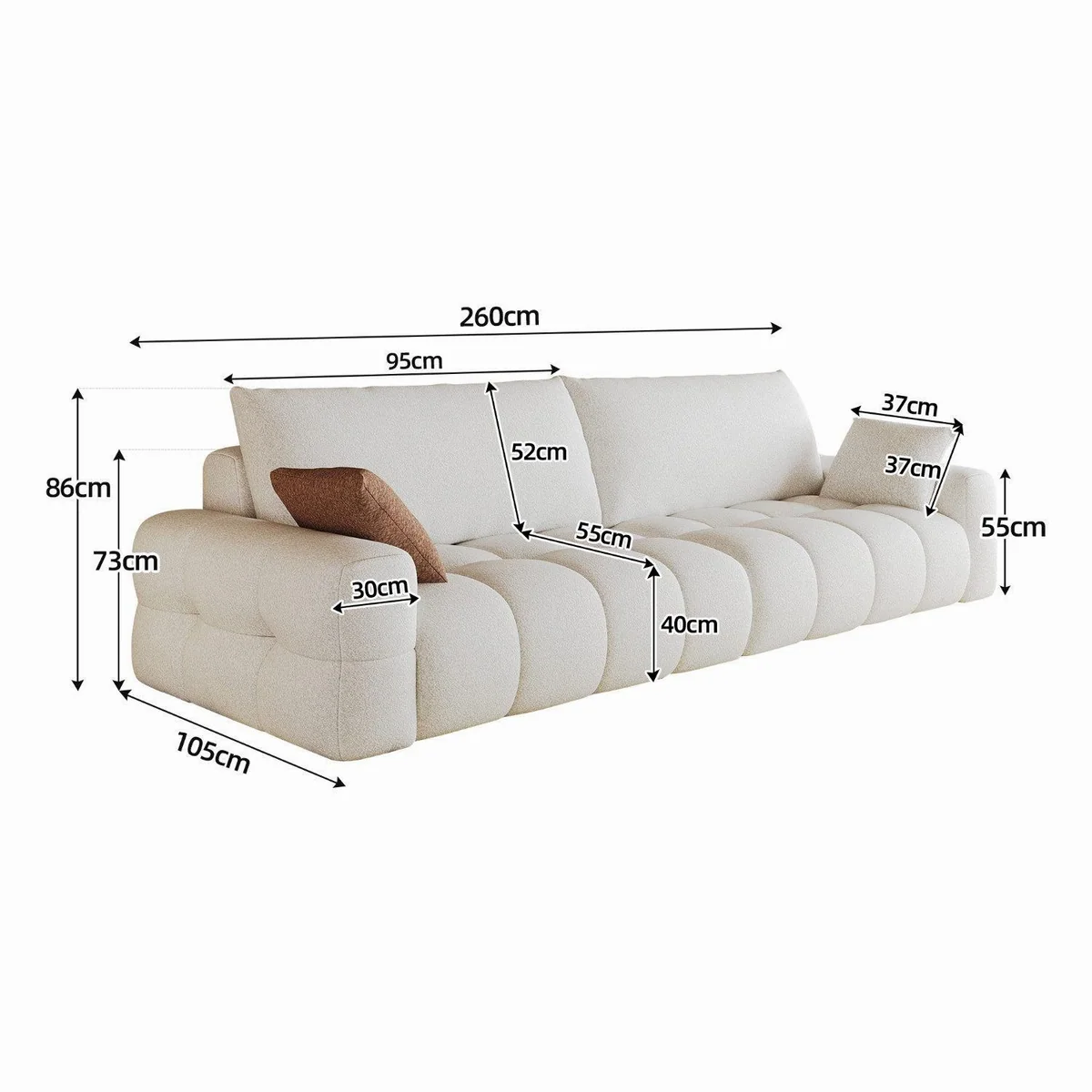 GLP Big Sofa Cloud, großzügiges 4-Sitzer Sofa, weicher Stoffbezug, bequeme Vollschaumpolsterung 3