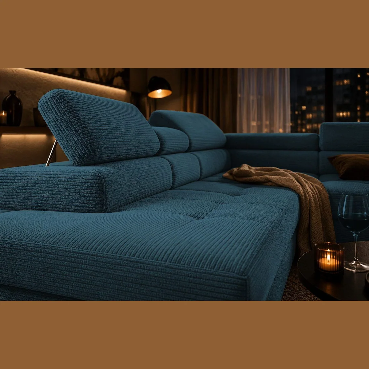 Goldstoff Voyage Ecksofa mit Schlaffunktion, elegant und funktional für Ihr Wohnzimmer 3