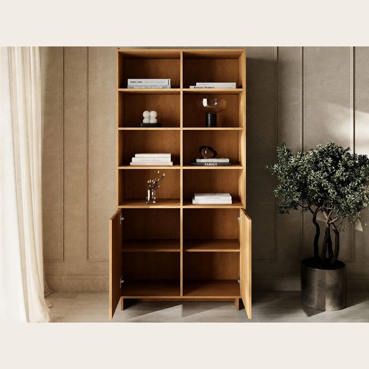 GrainGold Standregal Azumi, modernes Design, Push-to-Open, 98 cm Breite 2