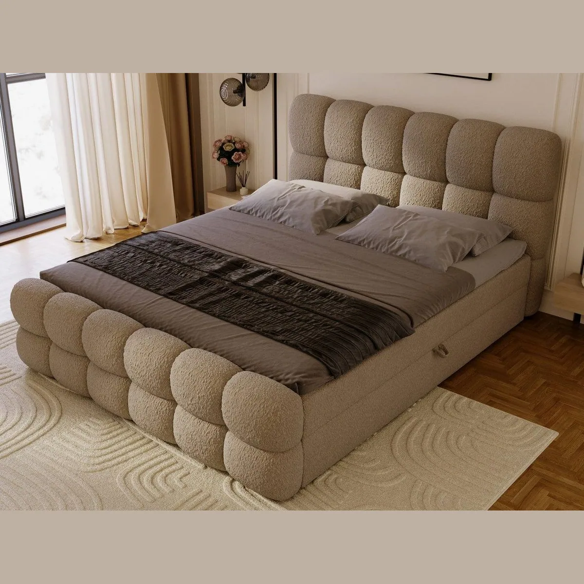 GrainGold Boxspringbett Modo, elegantes Design, hoher Schlafkomfort, praktischer Stauraum 3