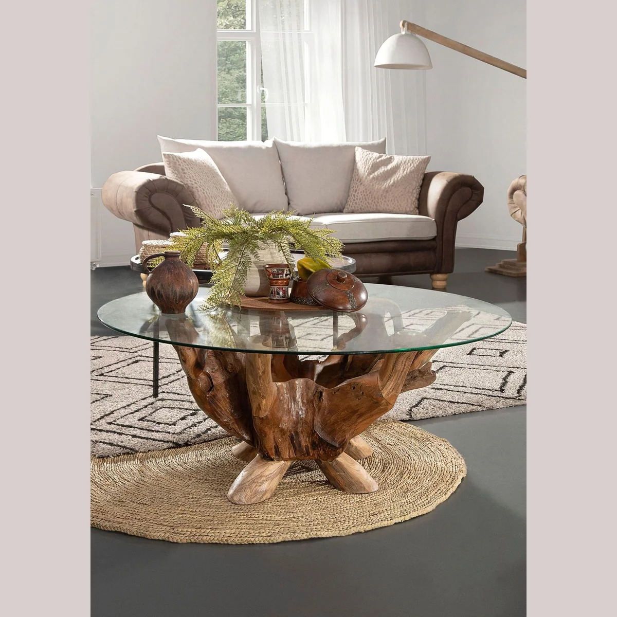 Gutmann Factory Beistelltisch Nature, elegante Ablagefläche aus Teakholz, pflegeleichte Oberfläche