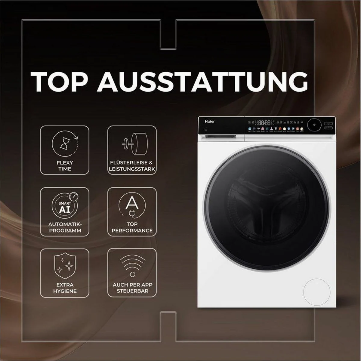 Haier HW90-B14667TU1 Waschmaschine, 9 kg, 1400 U/min, flüsterleiser Invertermotor 3