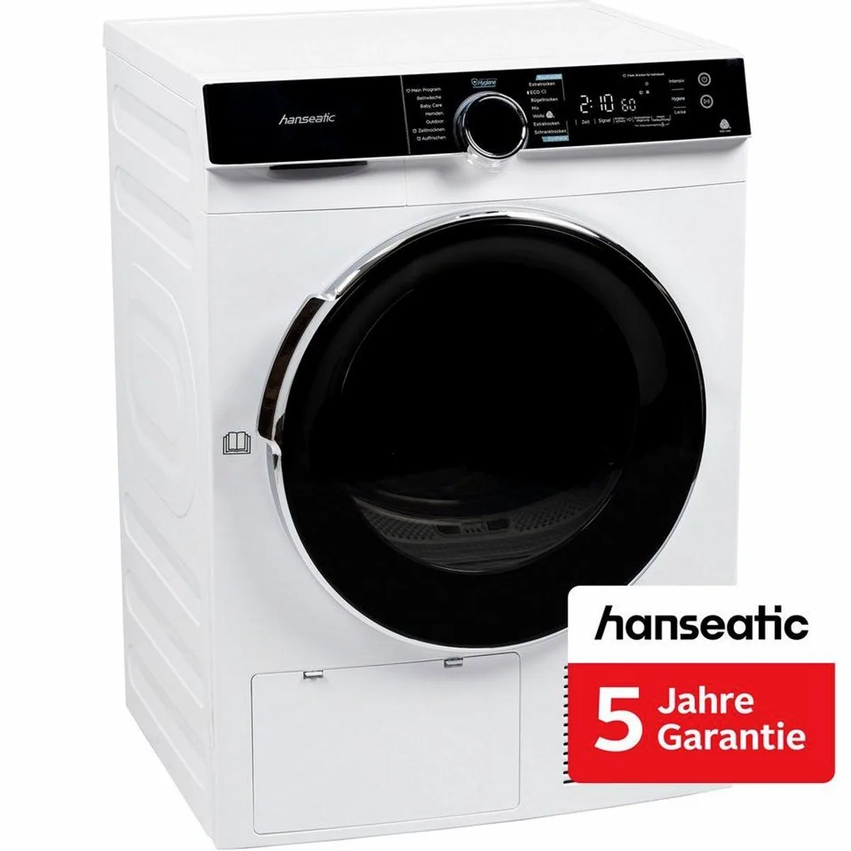 Hanseatic Wärmepumpentrockner HWTK8A3GT, Energieeffizienz C, 8 kg Fassungsvermögen, Knitterschutz
