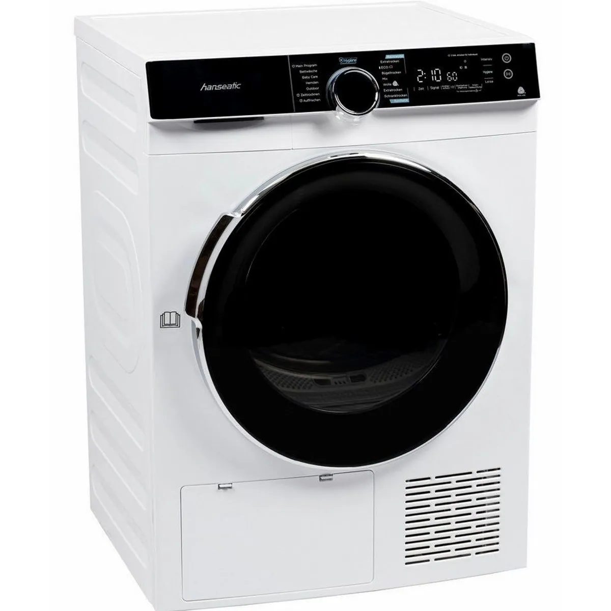 Hanseatic Wärmepumpentrockner HWTK8A3GT, Energieeffizienz C, 8 kg Fassungsvermögen, Knitterschutz 3