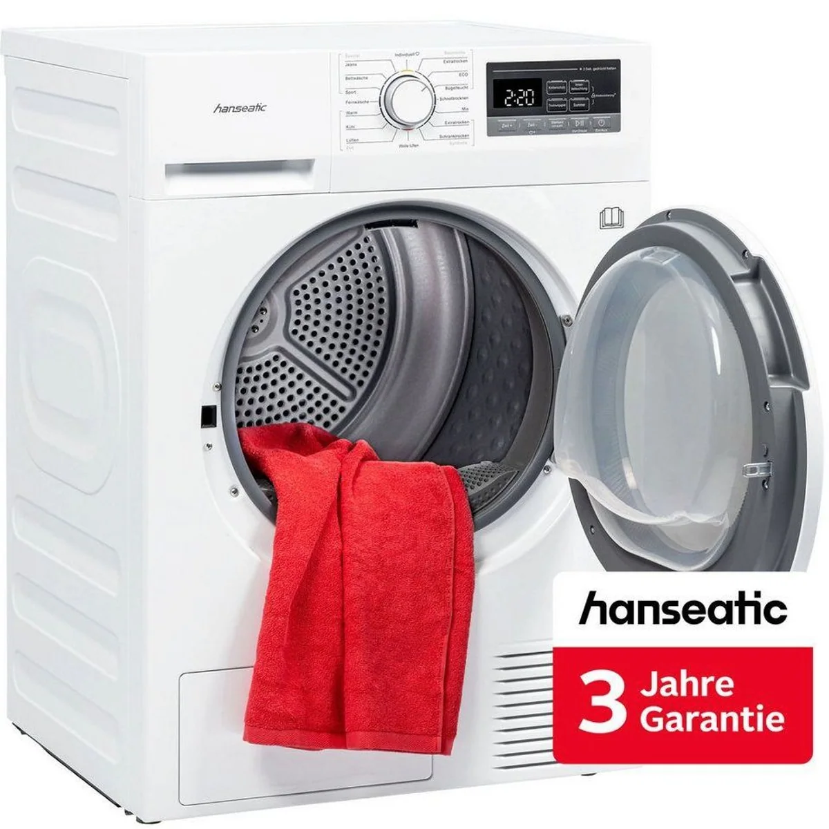 Hanseatic Wärmepumpentrockner HWT8EGT, energieeffizient, platzsparend, benutzerfreundlich