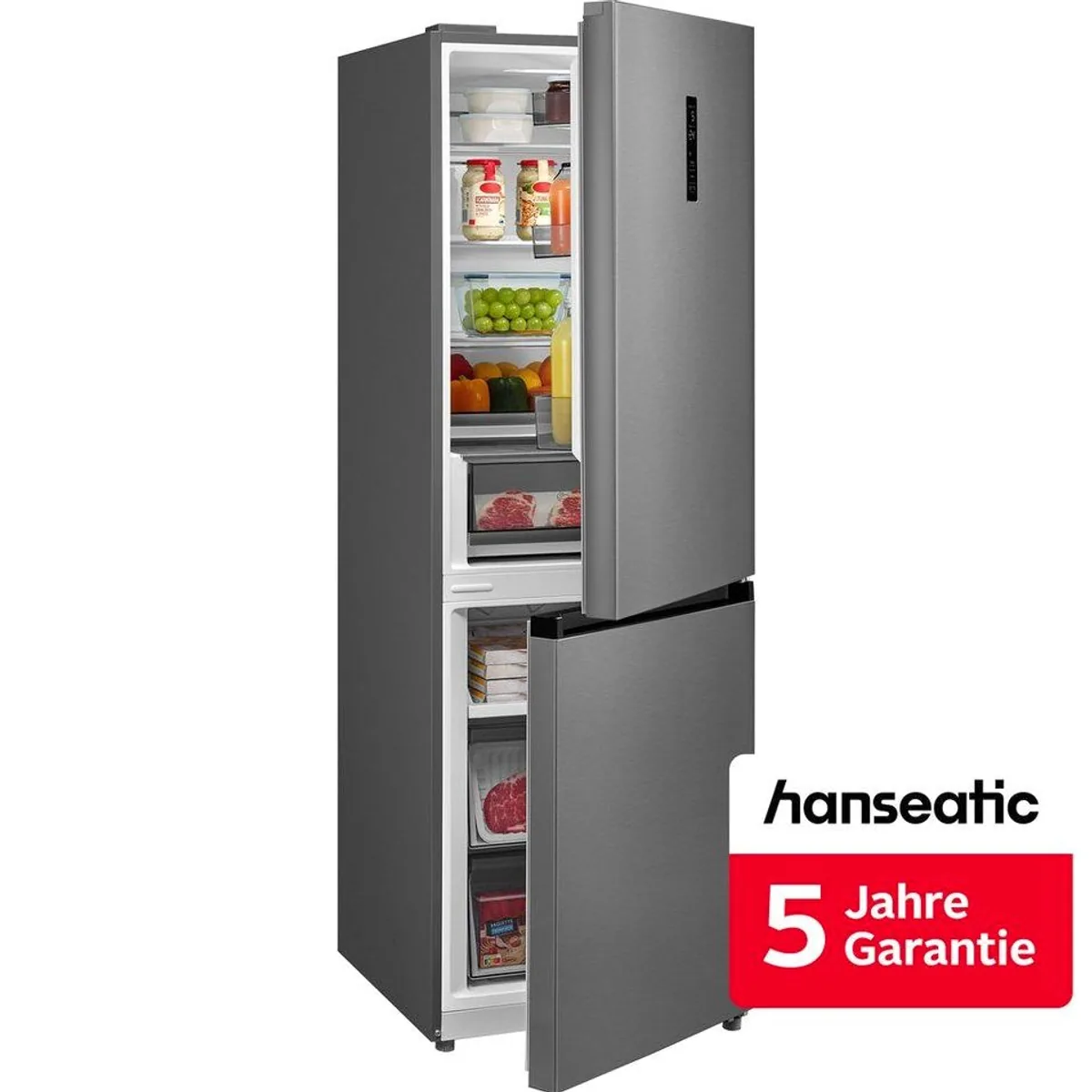 Hanseatic HKGKB18560BNFI Kühl-/Gefrierkombination, Energieeffizienz B, 185 cm hoch