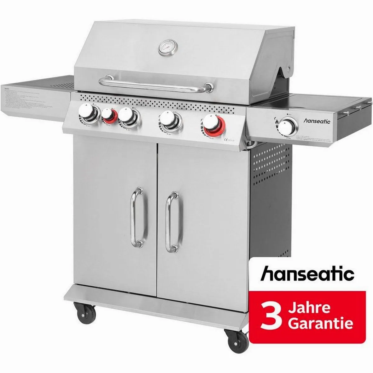 Hanseatic Gasgrill Memphis, 6 Brenner, Infrarot-Heckbrenner, Turbo- und Seitenbrenner