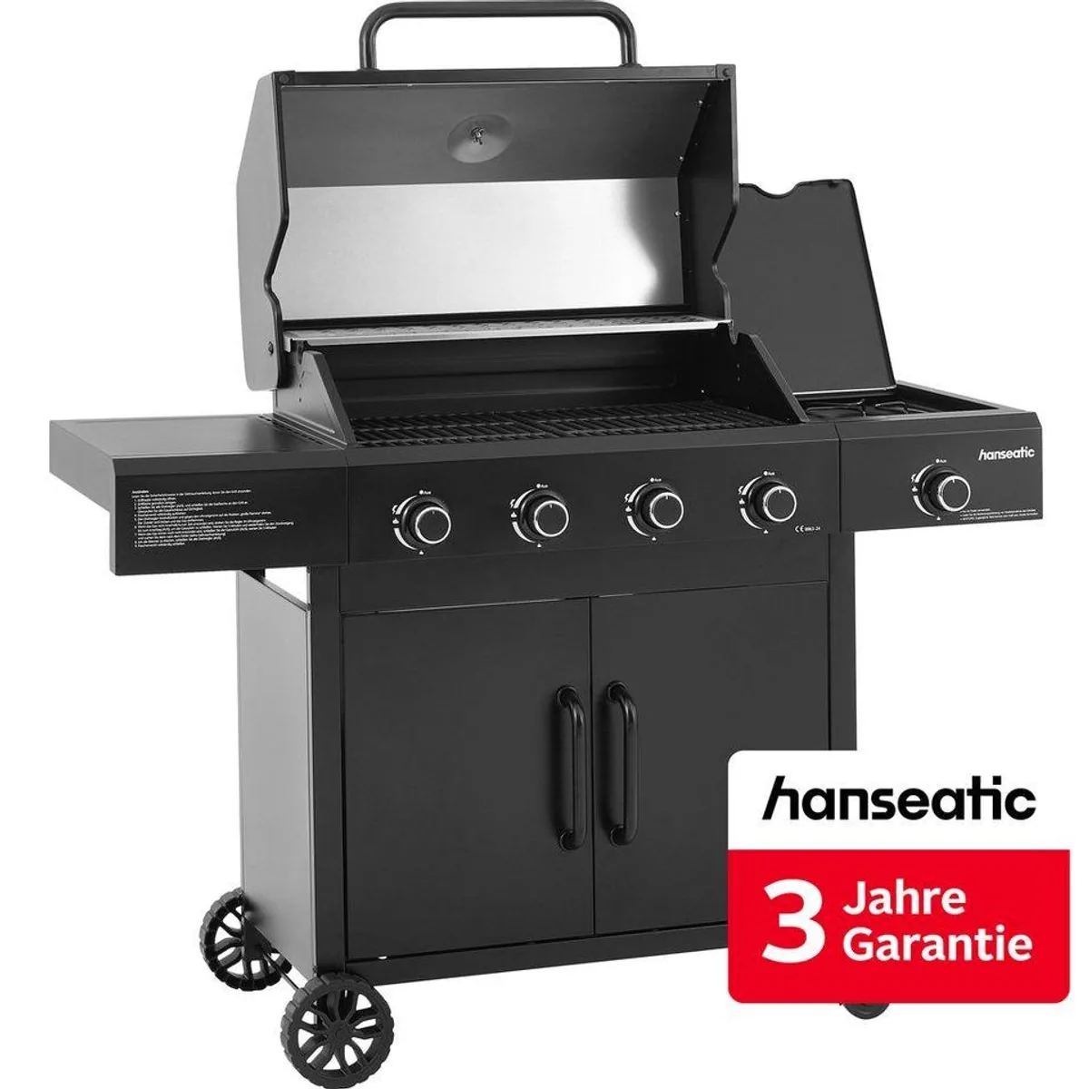 Hanseatic Rockford Black 4-Brenner Grill, leistungsstark & pflegeleicht