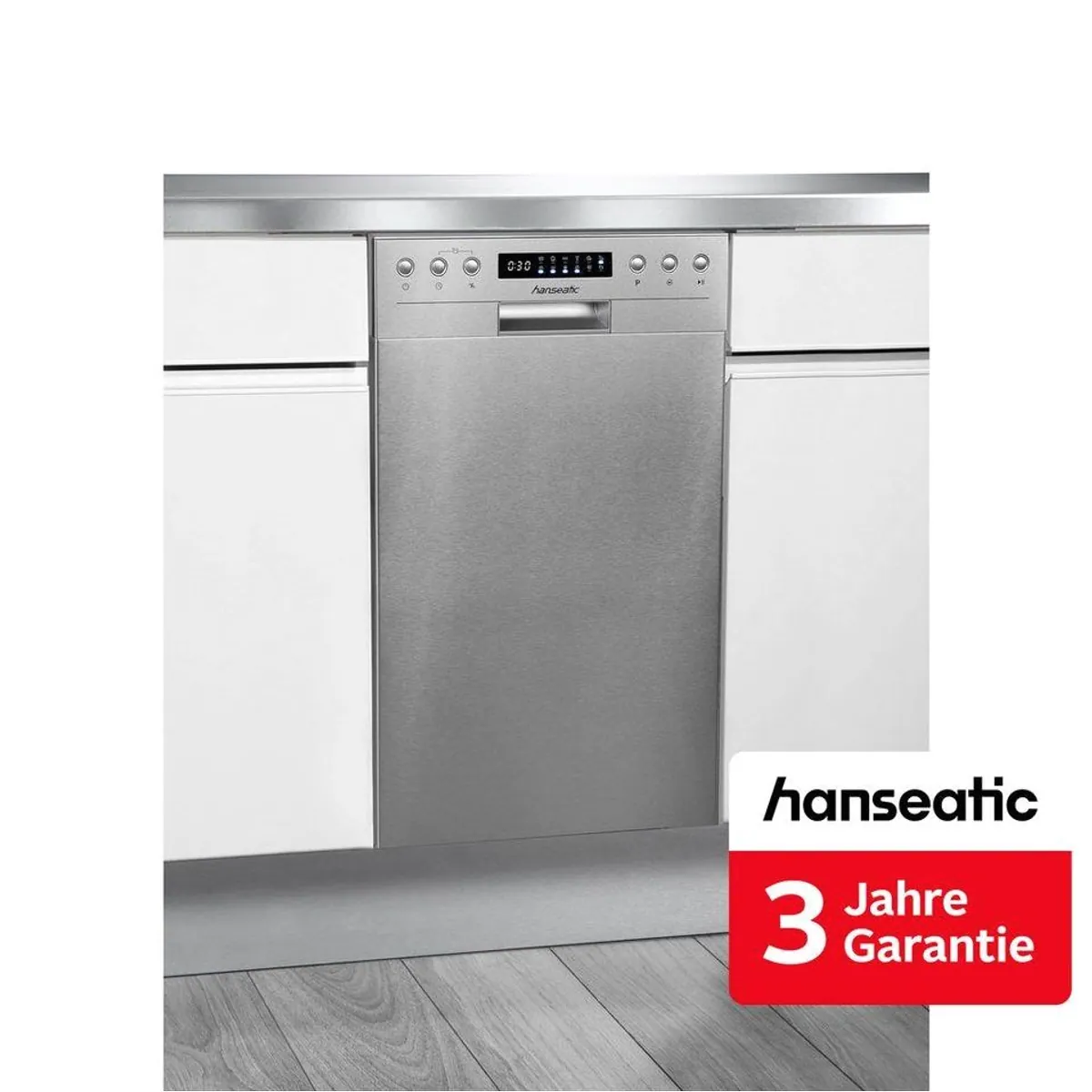 Hanseatic HGU4582C10J7710DI, Unterbaugeschirrspüler für 10 Maßgedecke, Energieeffizienz C