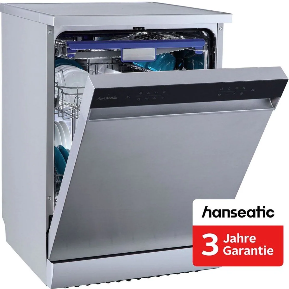 Hanseatic HG6085B14U7609WS Standgeschirrspüler, 14 Maßgedecke, Energieeffizienzklasse B