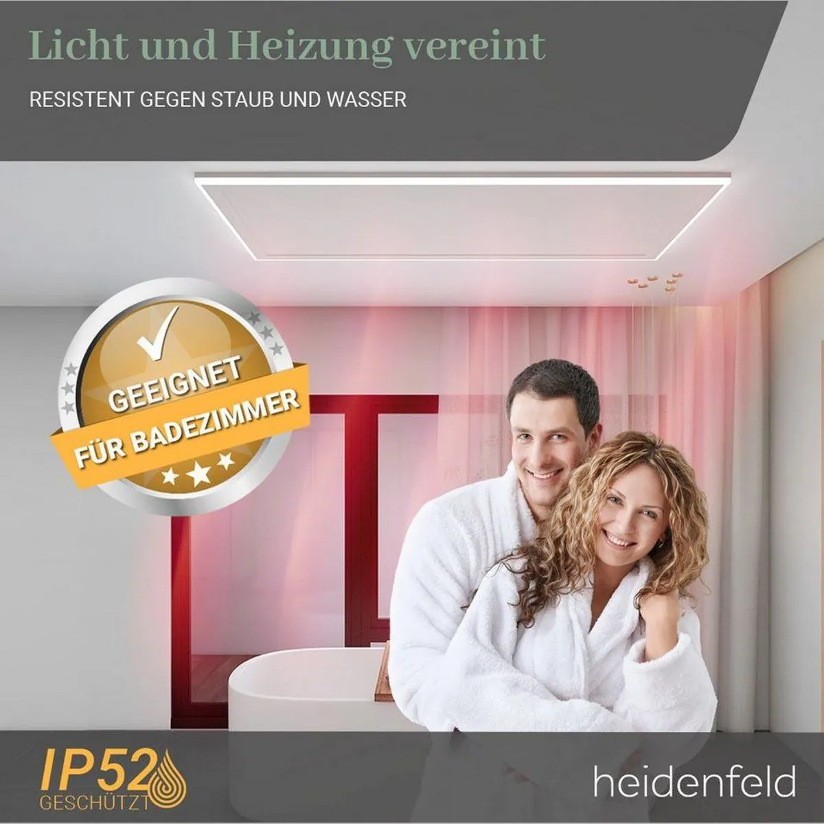 Heidenfeld HF-HP500 Infrarotheizung, integrierte Beleuchtung, 10 Jahre Garantie 3