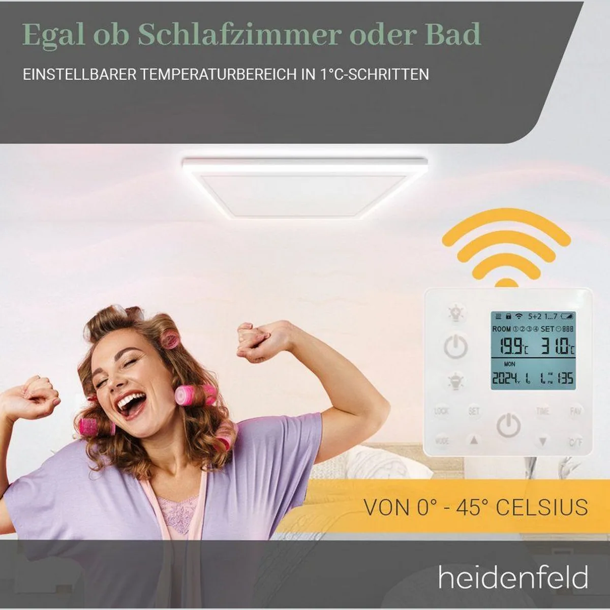 Heidenfeld HF-HP500 Infrarotheizung, integrierte Beleuchtung, 10 Jahre Garantie 4