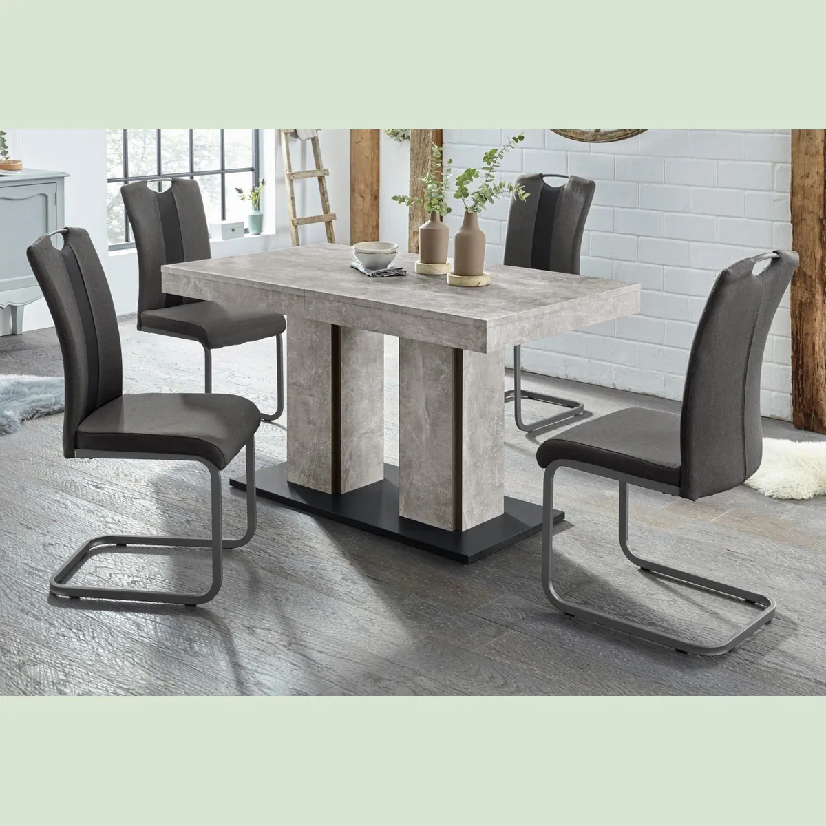 HELA Essgruppe Rose, 5-tlg. Set, eleganter Tisch und bequeme Stühle 3
