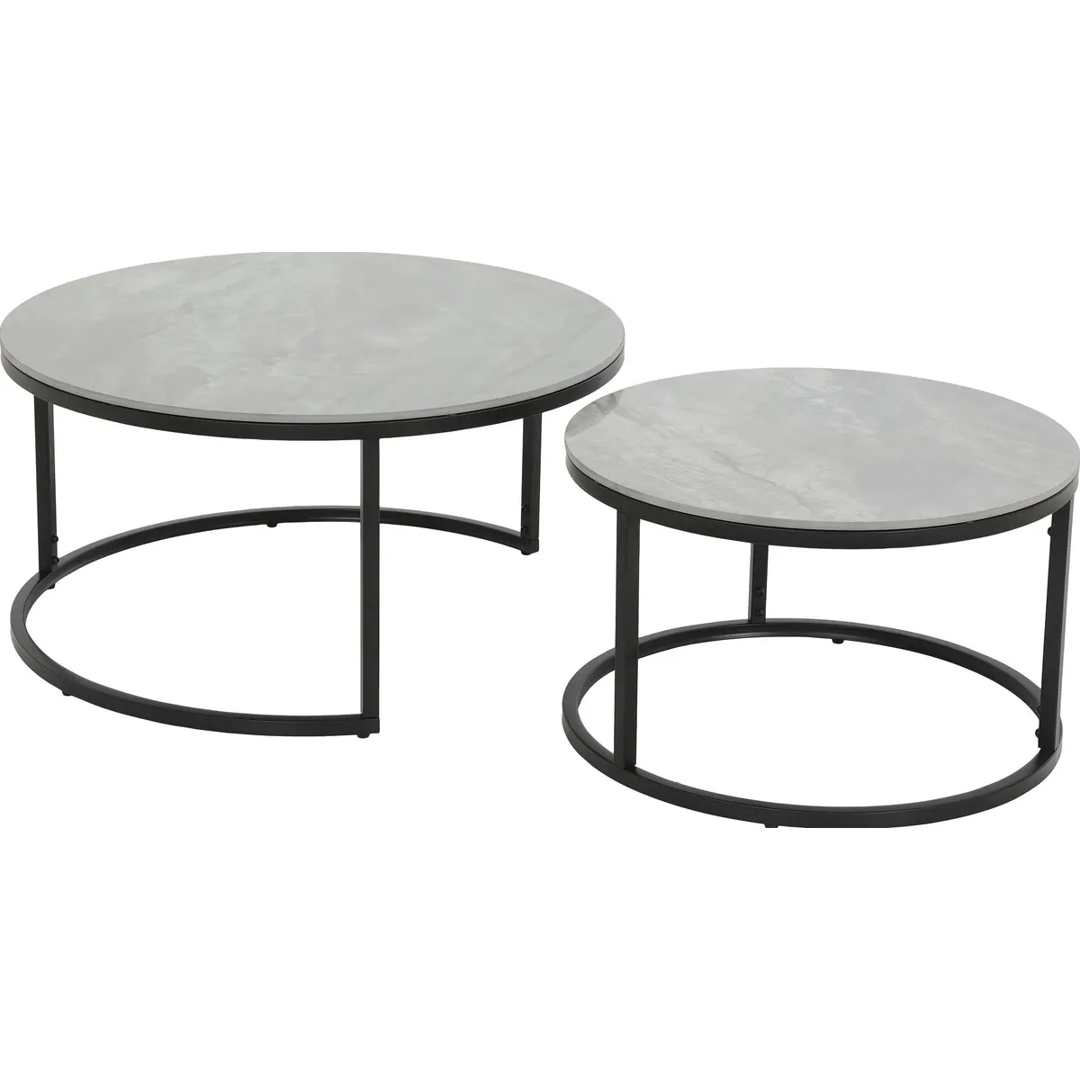 HELA Satztisch LUIS, rundes Couchtisch-Set, Marmoroptik, robust und pflegeleicht 3