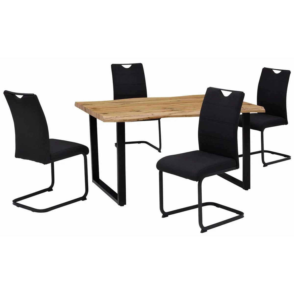 HELA Essgruppe GISELLE, 5-tlg. Set mit Tisch und 4 Stühlen, U-Gestell aus Metall 2
