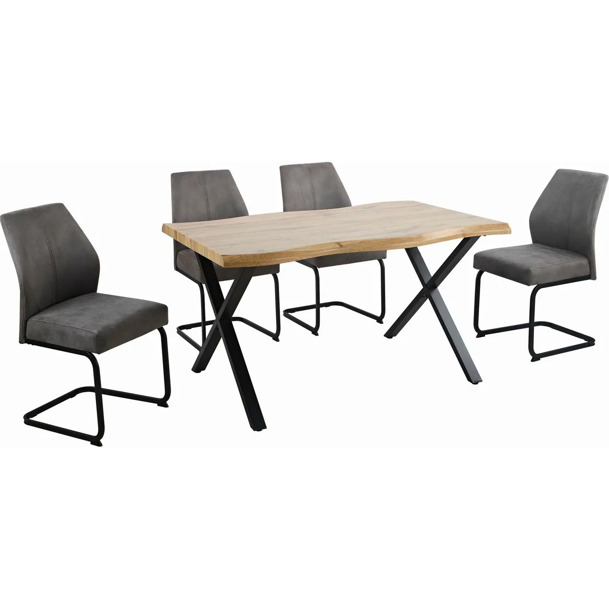 HELA Essgruppe ILLER, 5-tlg. Set mit Baumkante und X-Gestell 4