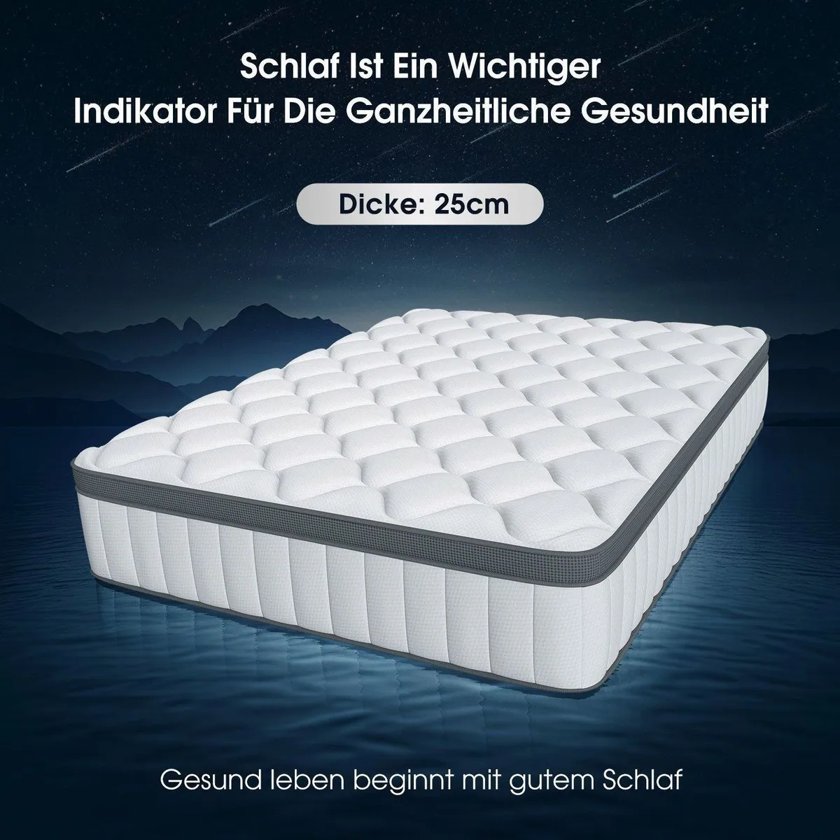 Hiazurm 7-Zonen Taschenfederkernmatratze, orthopädisch, atmungsaktiv, inklusive Topper 3