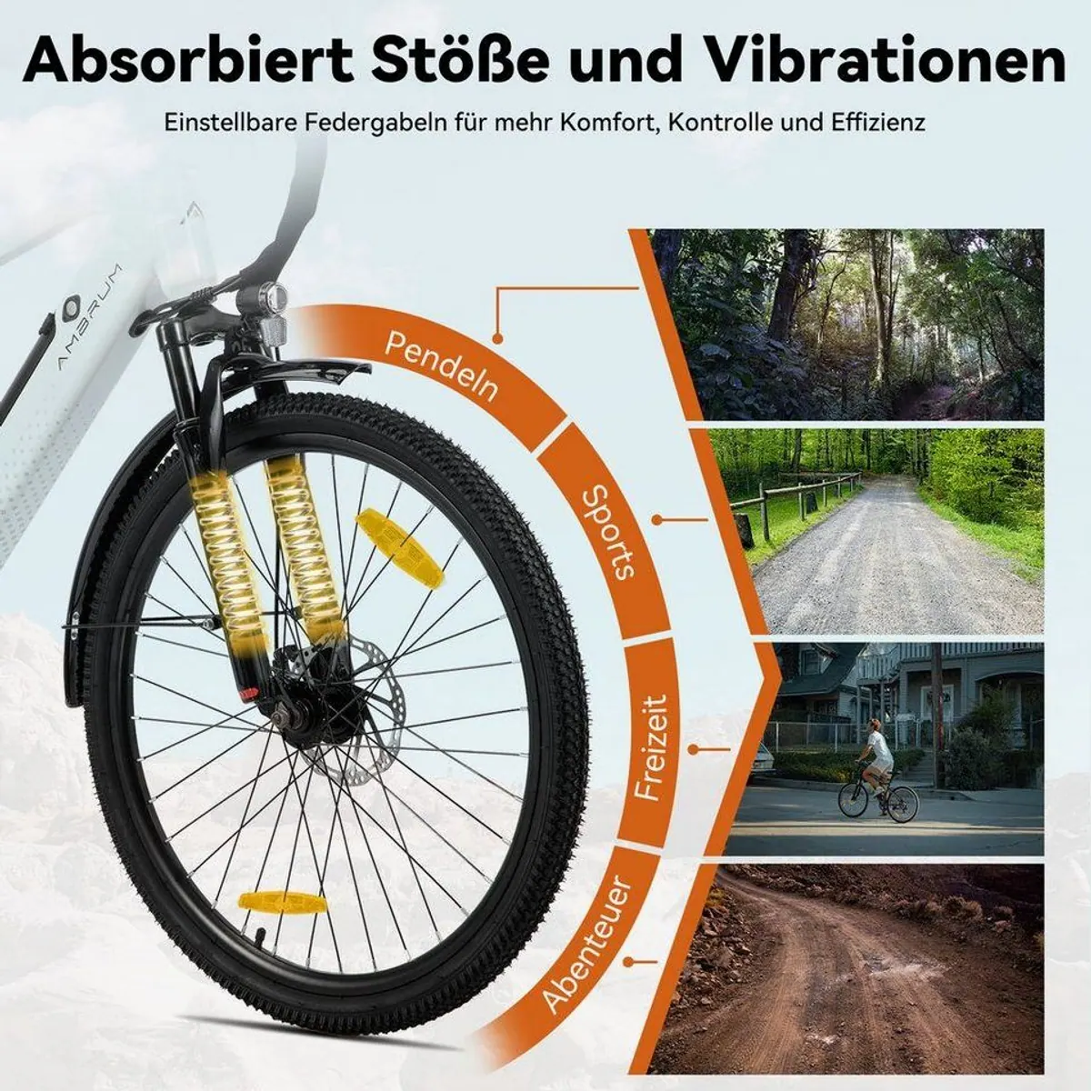HILAND E-Bike 26" Elektro-Citybike, 250W Motor, 10,4Ah Akku, Gepäckträger 4
