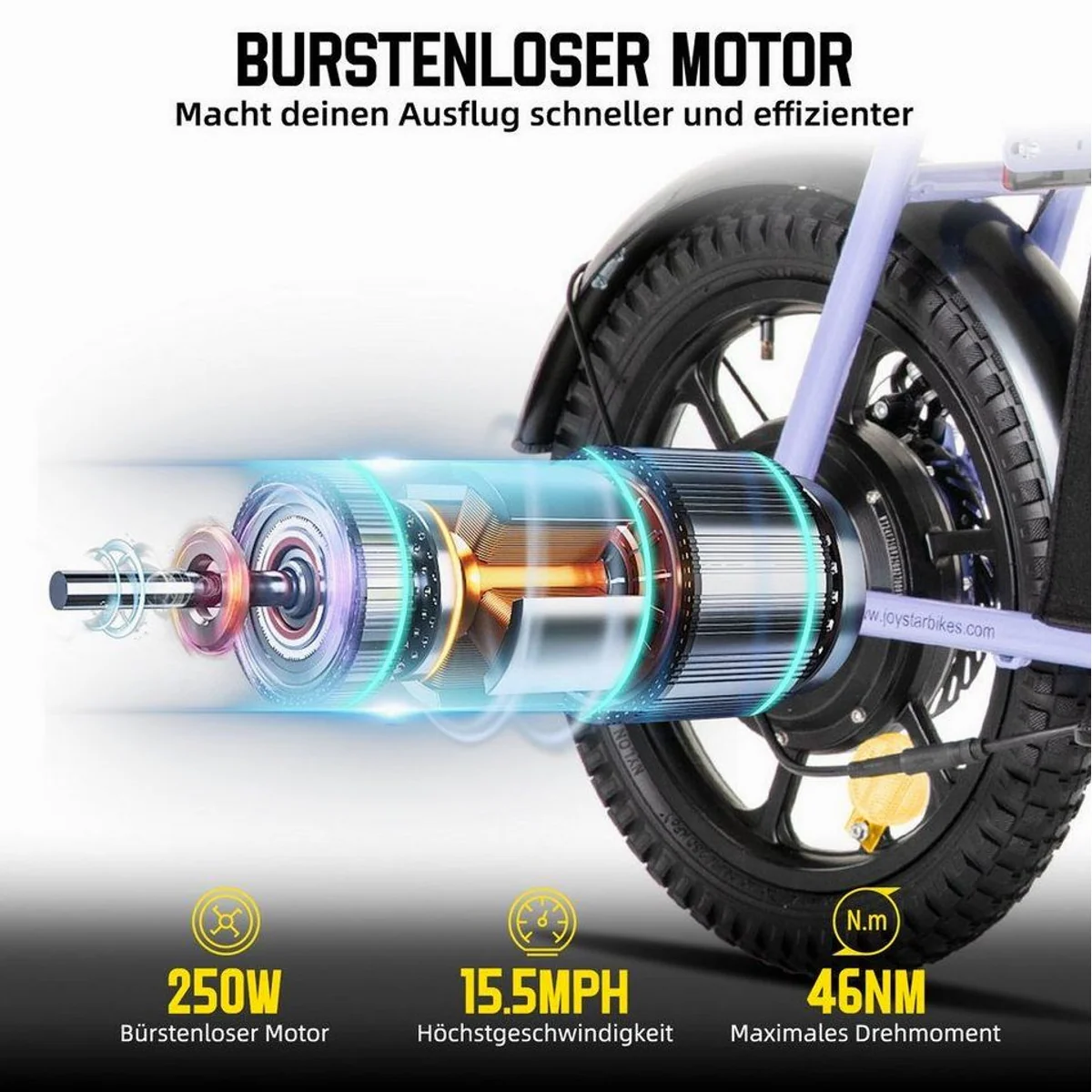 HILAND E-Bike Kinder-Elektromotorrad, ideal für 6-10 Jahre, 250W Motor, 15 Meilen Reichweite 2