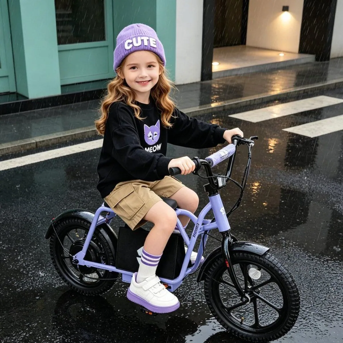 HILAND E-Bike Kinder-Elektromotorrad, ideal für 6-10 Jahre, 250W Motor, 15 Meilen Reichweite 4