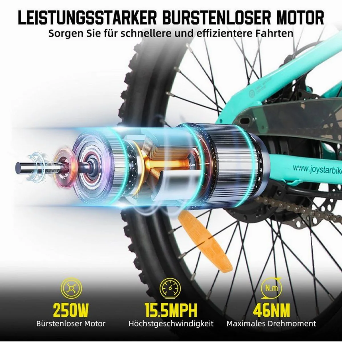 HILAND E-Bike 20/24 Zoll, leistungsstarker Motor, abnehmbarer Akku, vielseitig einsetzbar 2