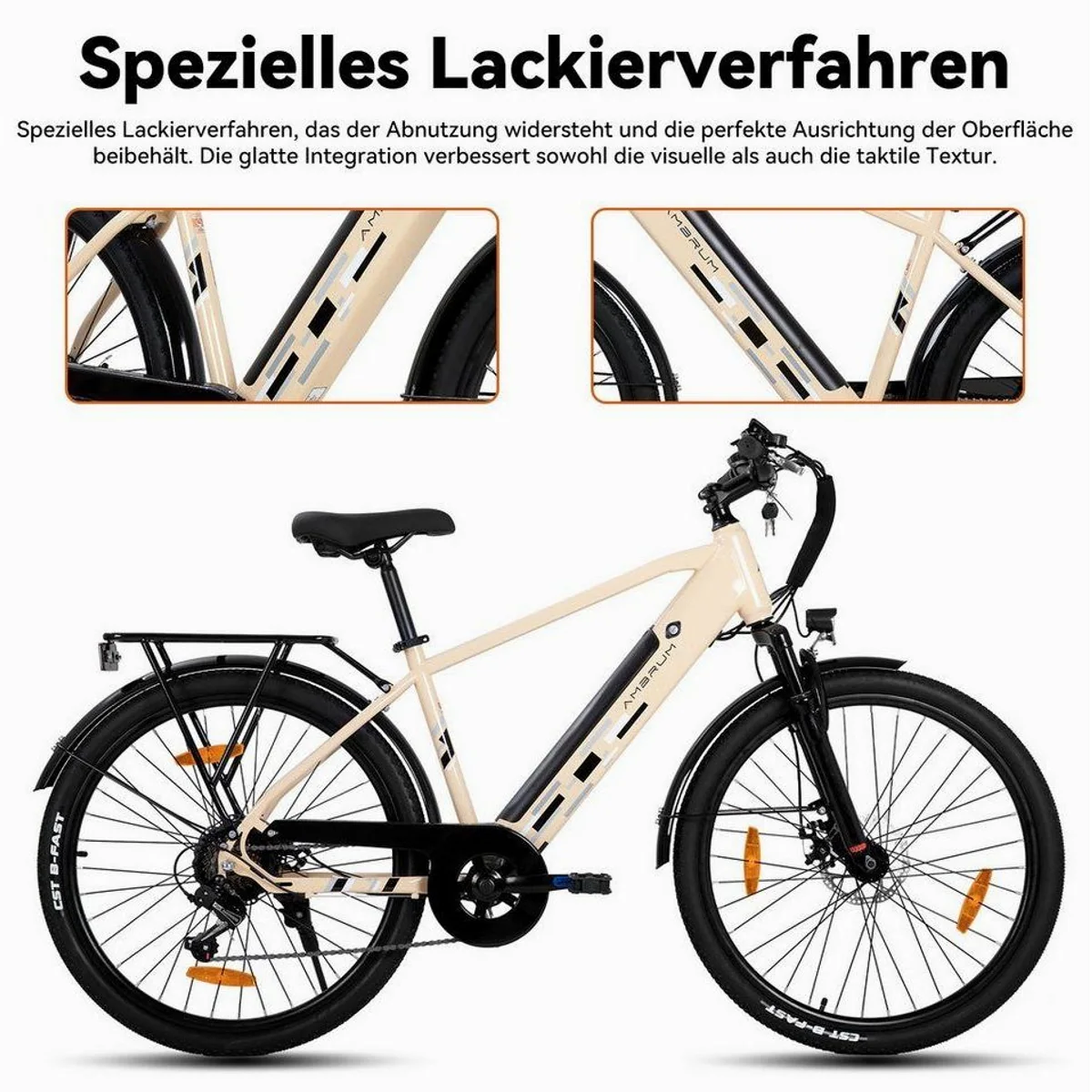HILAND E-Bike 26" E-Mountainbike, 250W Motor, 10,4Ah Akku, 5 Unterstützungsstufen 2
