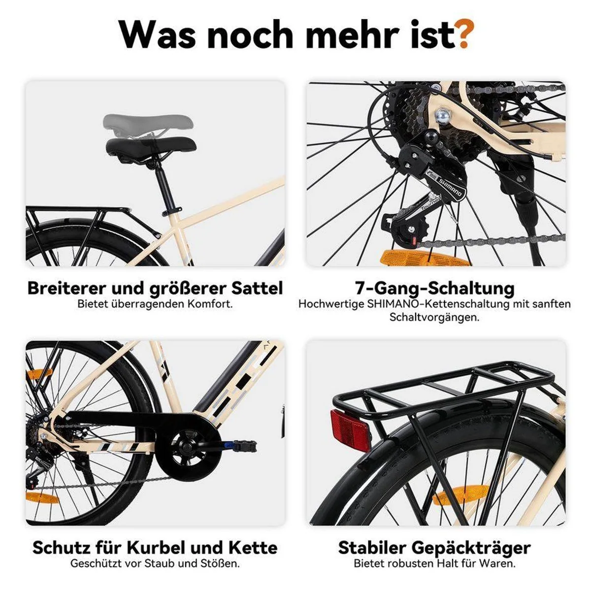 HILAND E-Bike 26" E-Mountainbike, 250W Motor, 10,4Ah Akku, 5 Unterstützungsstufen 5
