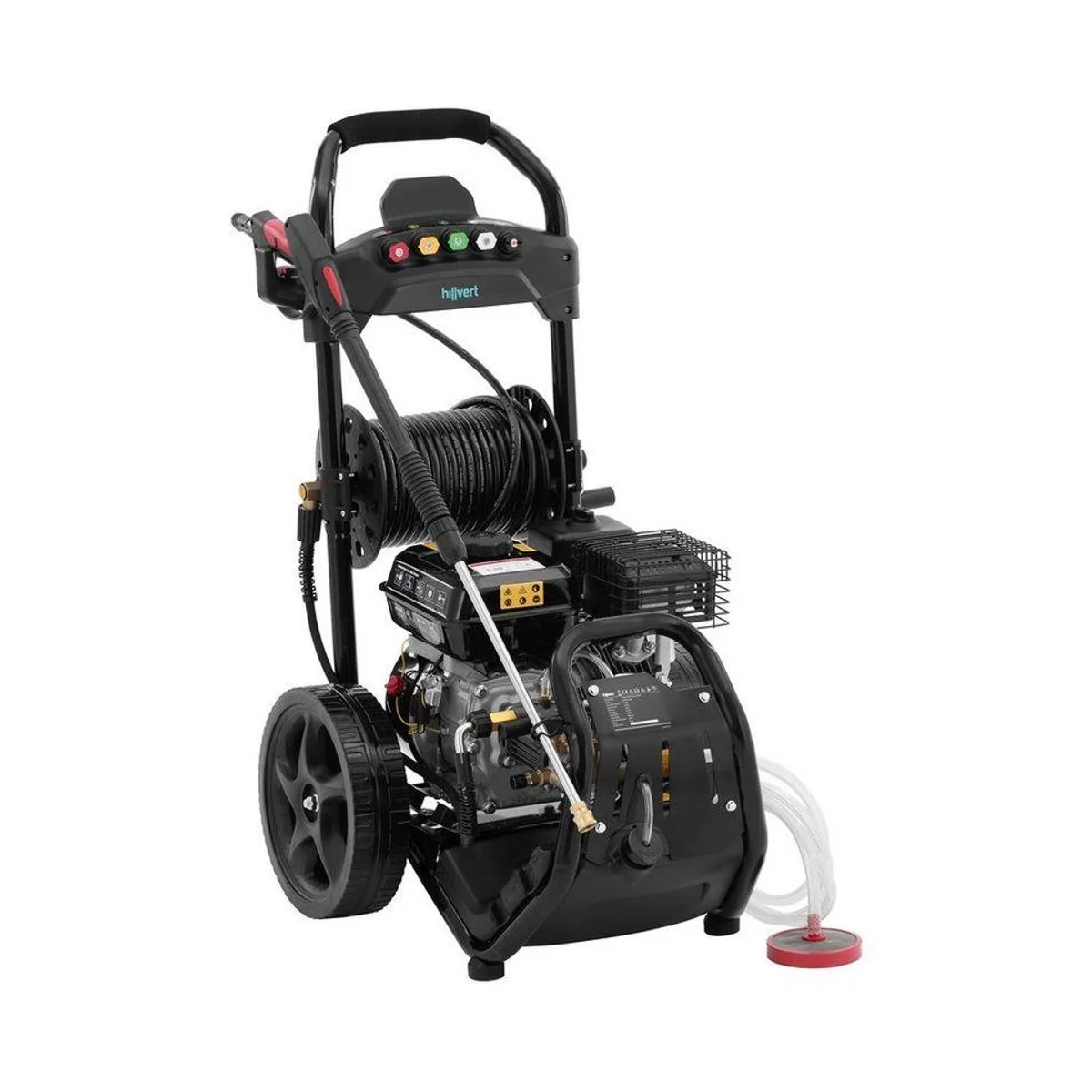 Hillvert Hochdruckreiniger Benzin, 4500 W, 200 bar, 20 m Schlauch — kraftvoll, mobil, langlebig