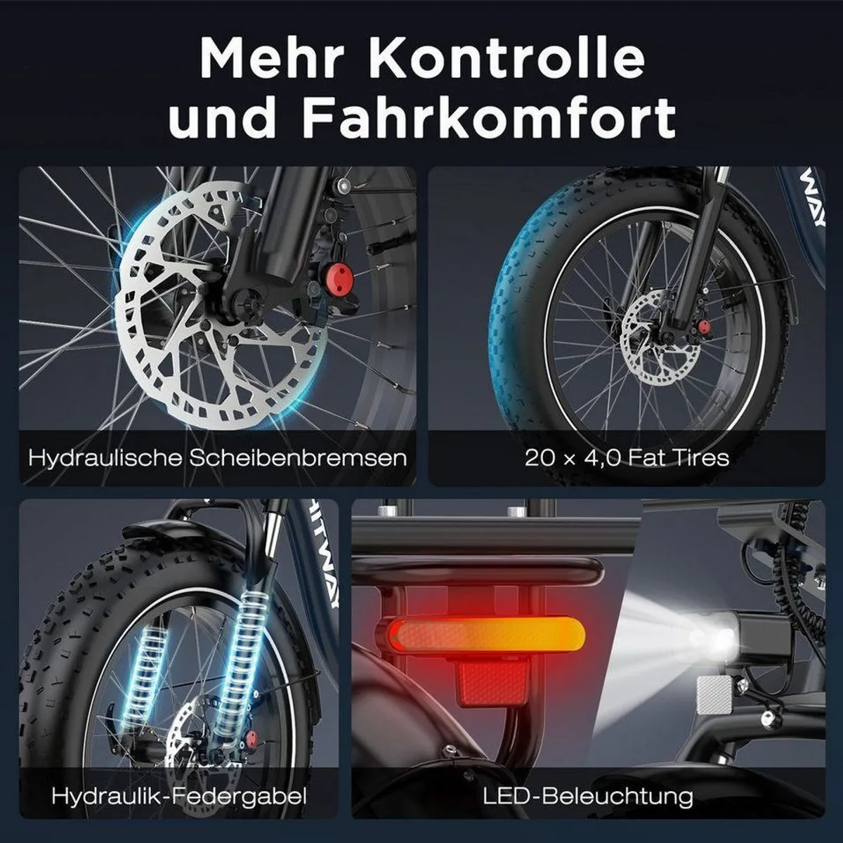 HITWAY BK6S PLUS E-Bike, 160 km Reichweite, Torque-Sensor, 250 W Motor 3