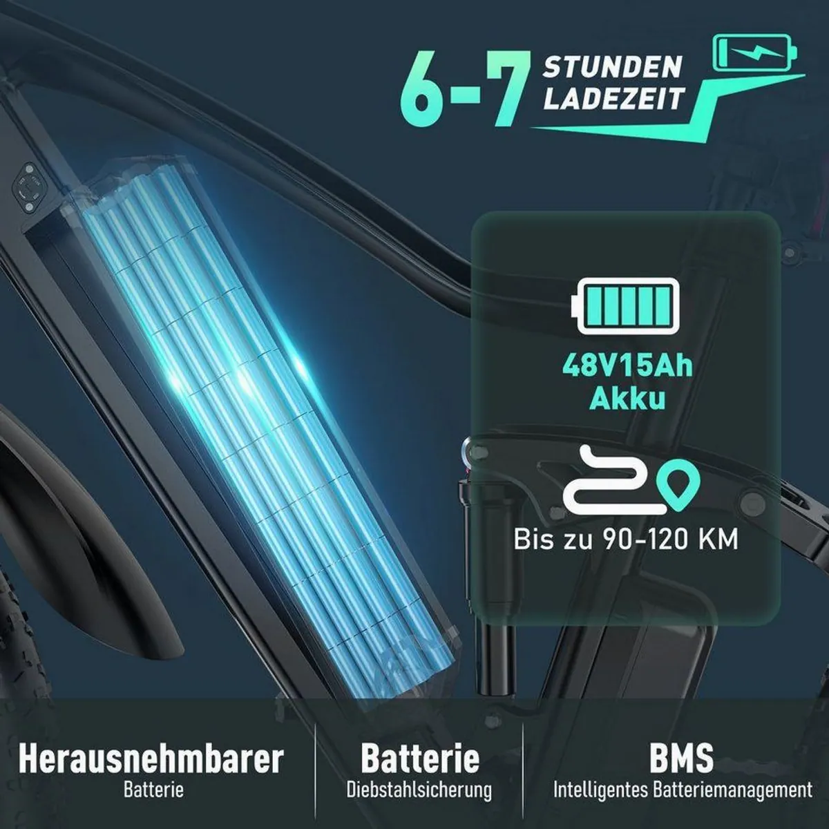 HITWAY E-Bike BK9S, leistungsstarker Motor, intelligente Tretunterstützung, 120 km Reichweite 5