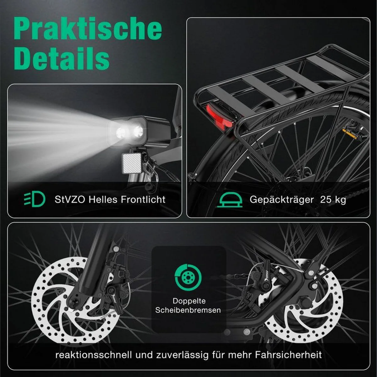 HITWAY BK7S PRO E-Bike, 27,5 Zoll, 36V Akku, 50–80 km Reichweite, 21 Gang Shimano 3