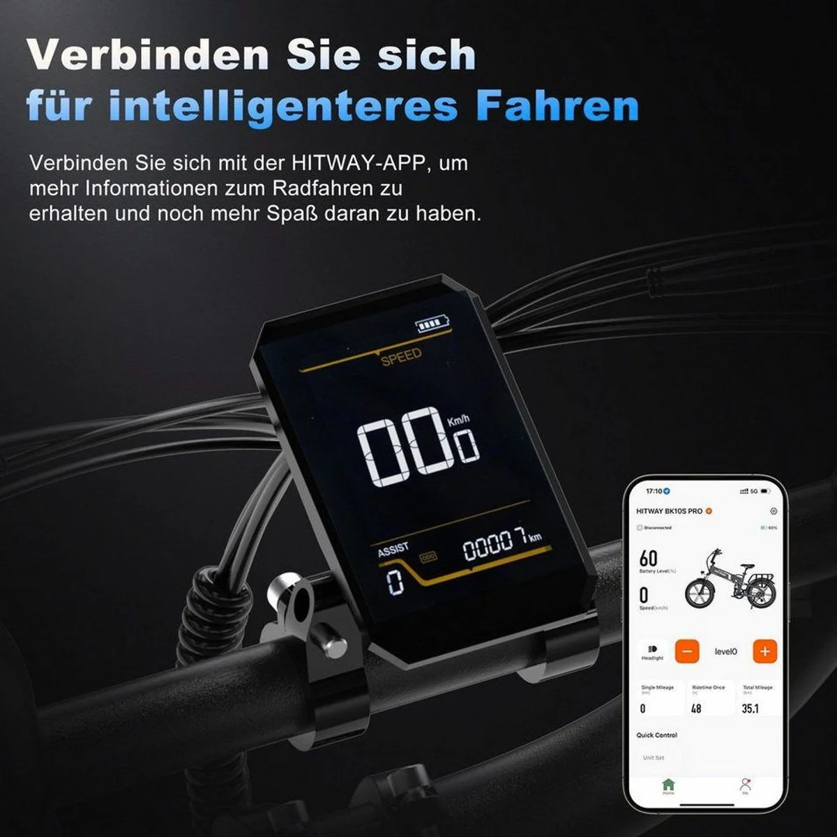 HITWAY E-Bike Mountainbike, 720 Wh Akku, 250 W Heckmotor, Faltbar 3